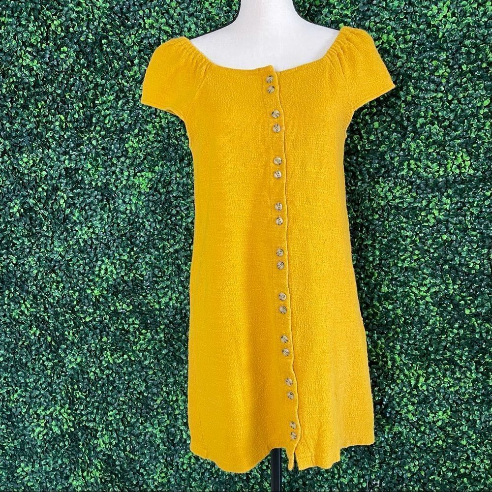 Texture & Thread Mustard Sheath Dress Sz S